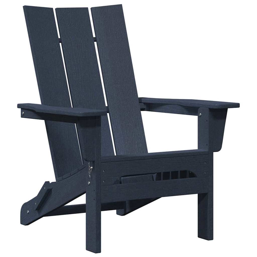 Folding Adirondack Chair Navy 74.5 x 80.5 x 90cm HDPE